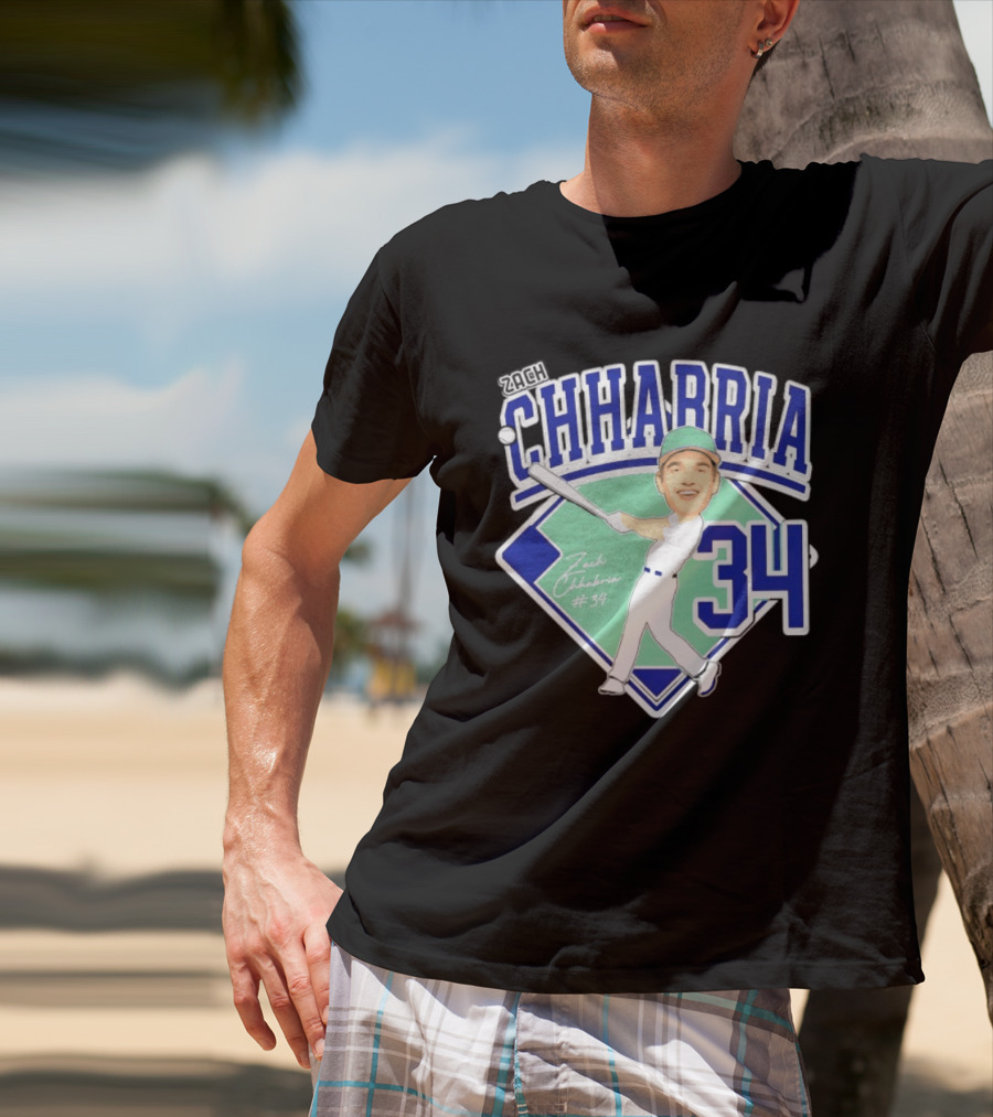 Chhabria 34 Drew University Athletics Baseball Caricature Zach Chhabria T-Shirt
