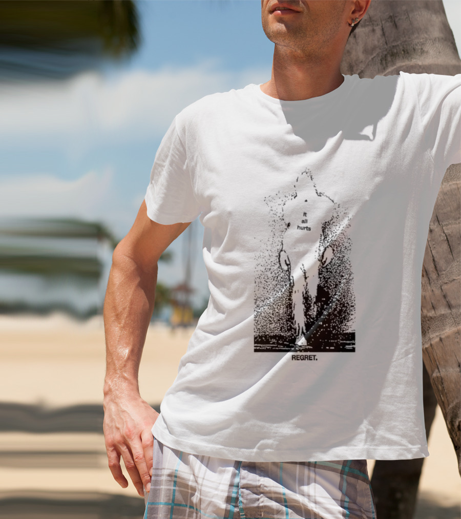It All Hurts Regret Sadness Existential Skeleton Ghostly Figure T-Shirt
