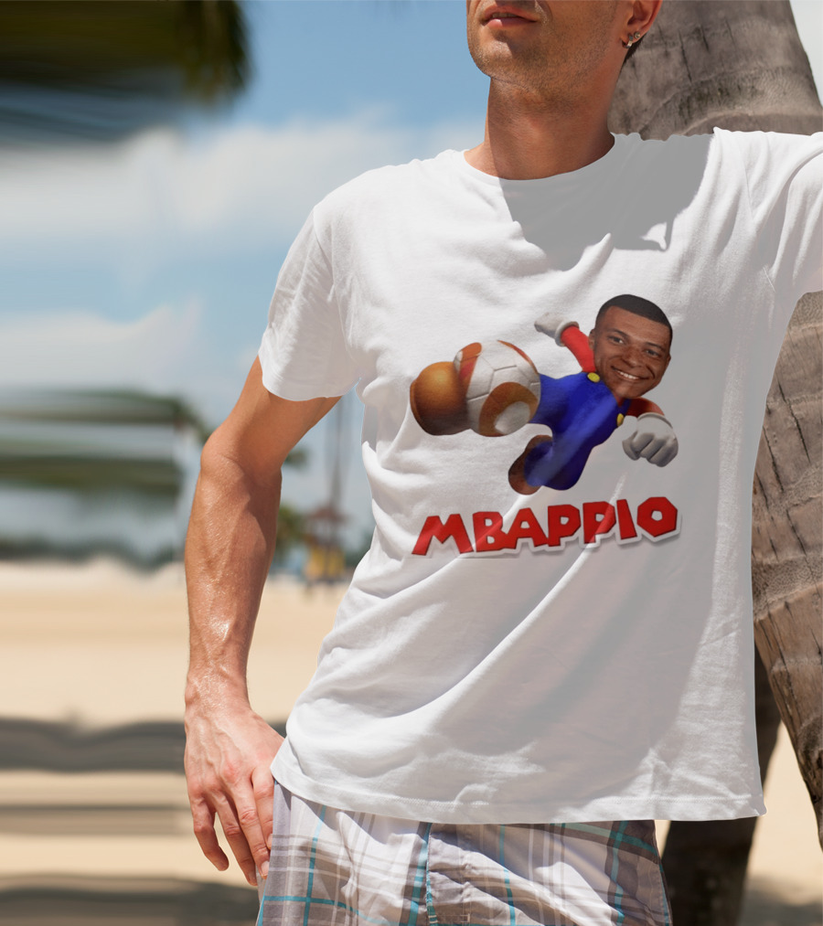 Kylian Mbappe Mbappio X Mario Meme Football T-Shirt