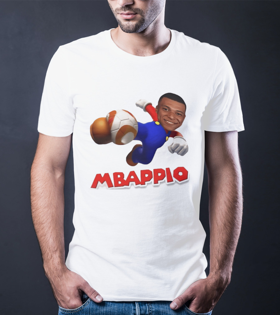 Kylian Mbappe Mbappio X Mario Meme Football T-Shirt