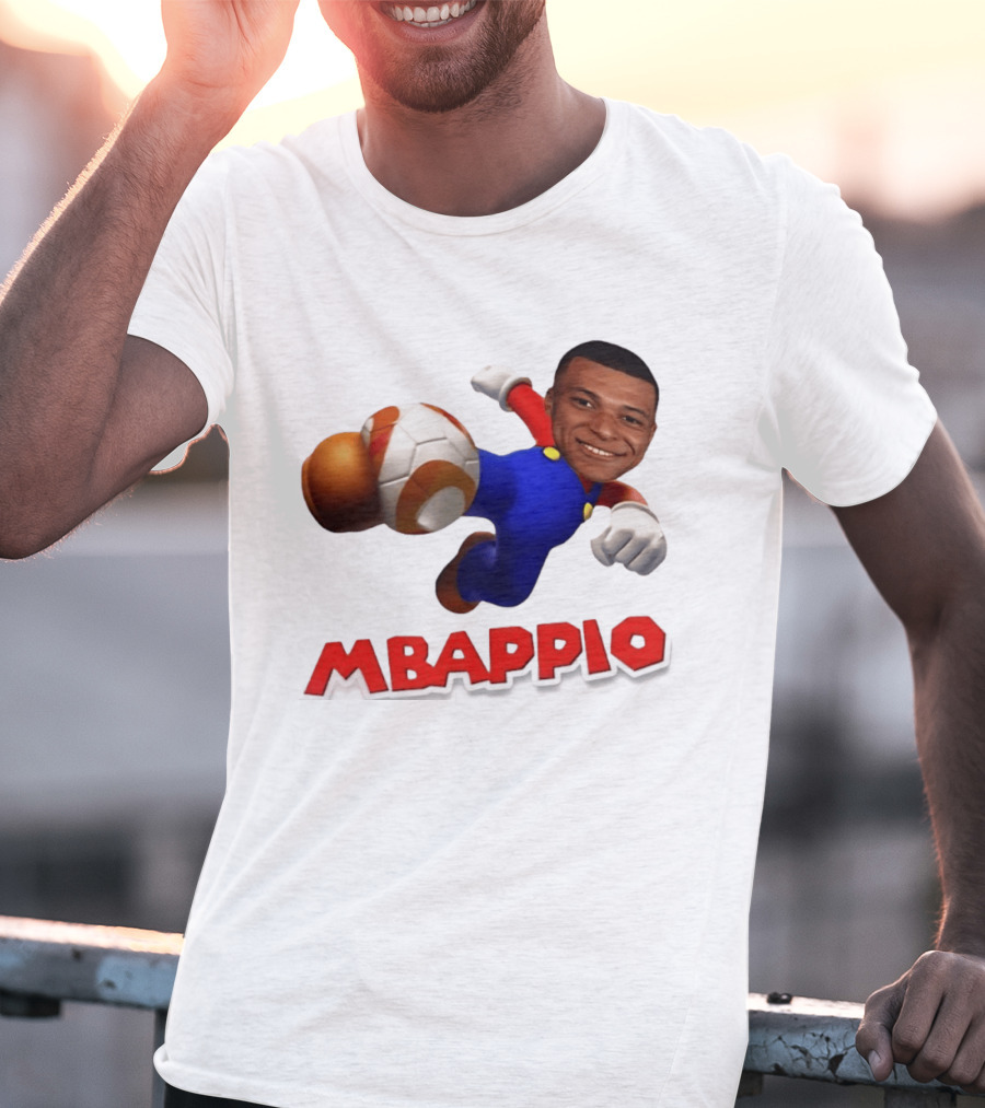 Kylian Mbappe Mbappio X Mario Meme Football T-Shirt