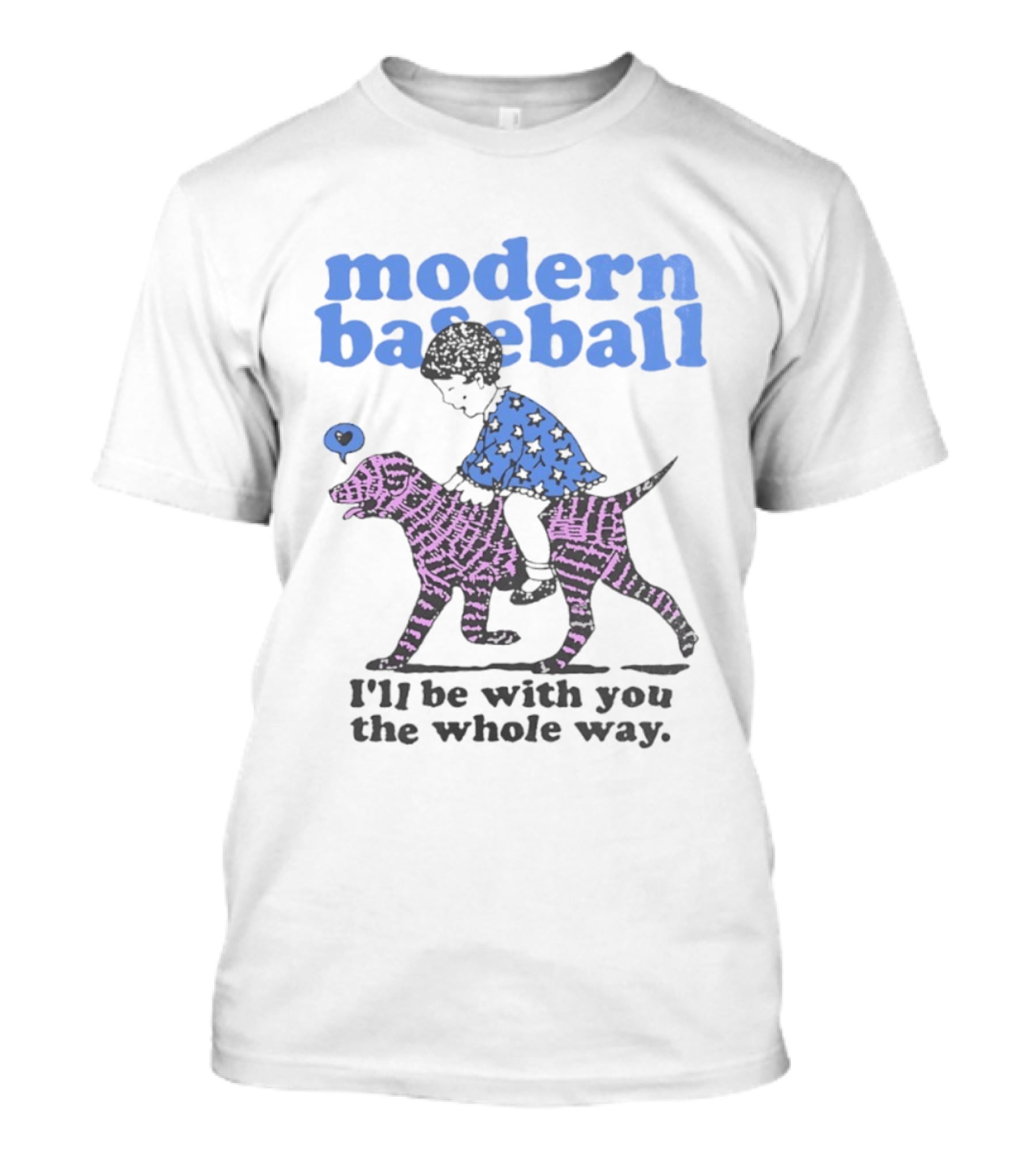 Modern Baseball I'll Be With You The Whole Way Child Riding Zebra Pattern Dog T-Shirt