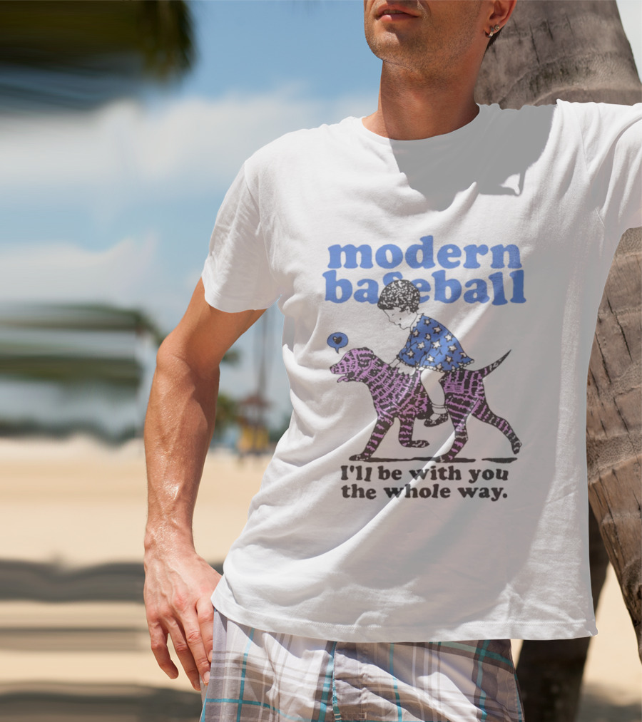 Modern Baseball I'll Be With You The Whole Way Child Riding Zebra Pattern Dog T-Shirt