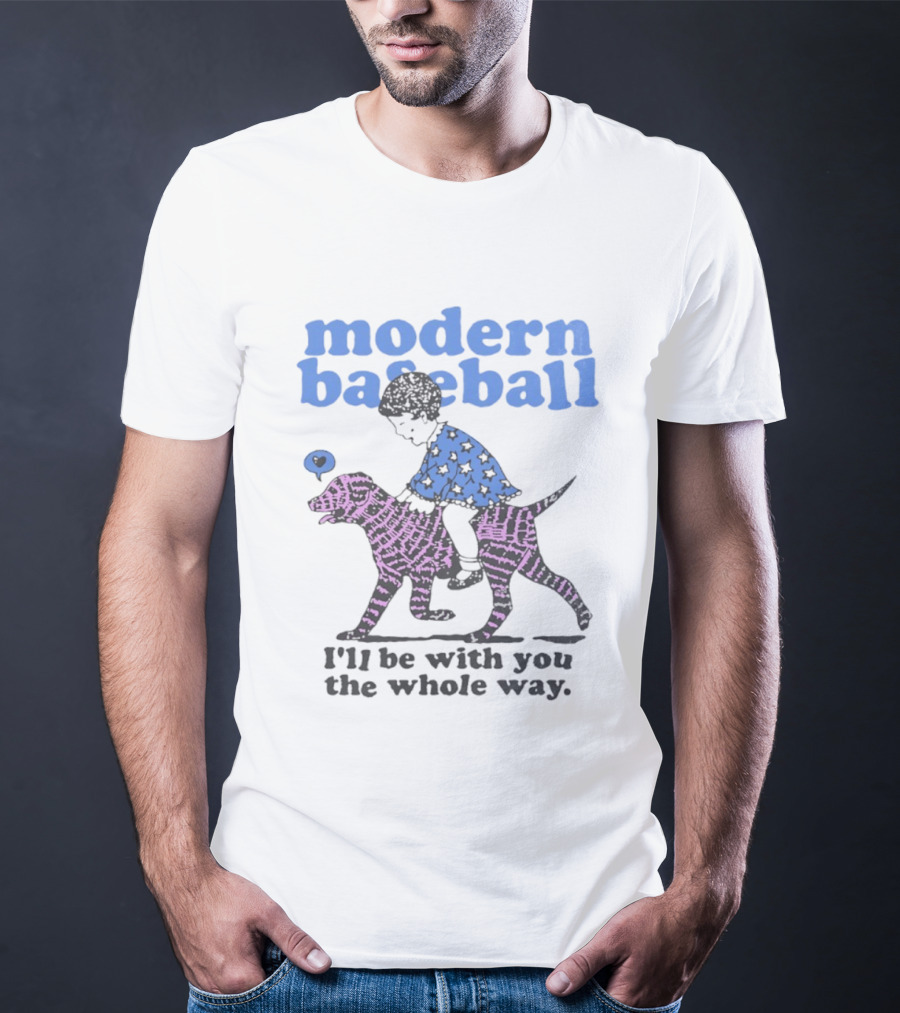 Modern Baseball I'll Be With You The Whole Way Child Riding Zebra Pattern Dog T-Shirt