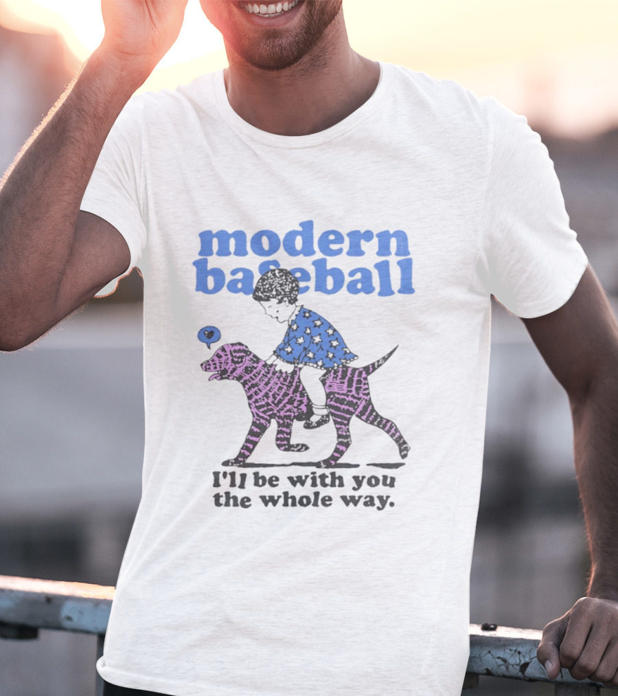Modern Baseball I'll Be With You The Whole Way Child Riding Zebra Pattern Dog T-Shirt