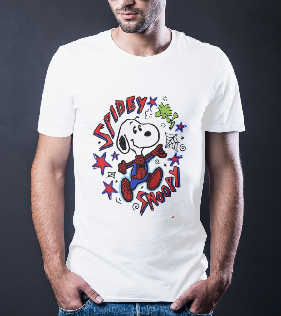 Spidey Snoopy Woodstock 2026 Crossover With Stars And Webs T-Shirt