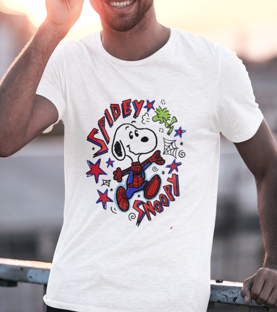 Spidey Snoopy Woodstock 2026 Crossover With Stars And Webs T-Shirt