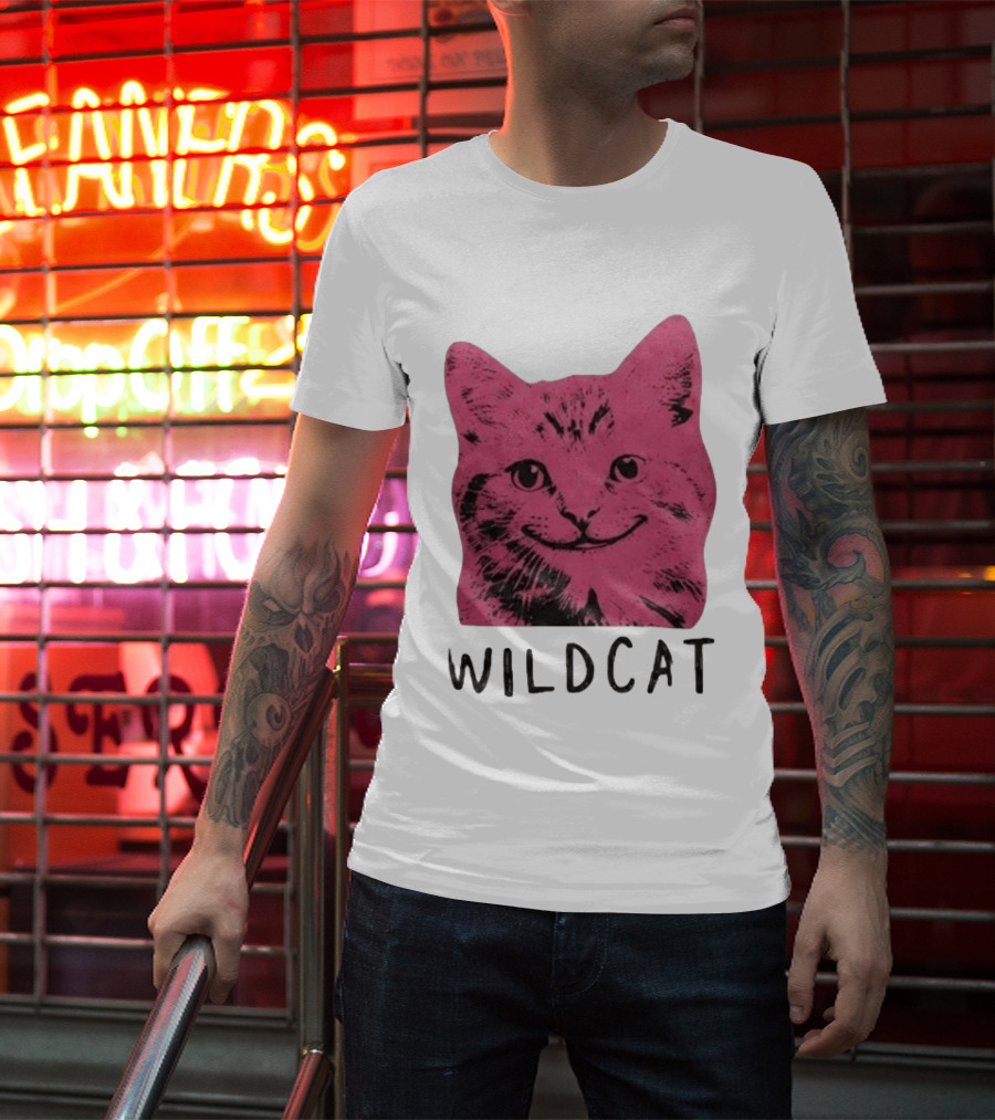Wildcat Pink Cat Feline Animal T-Shirt