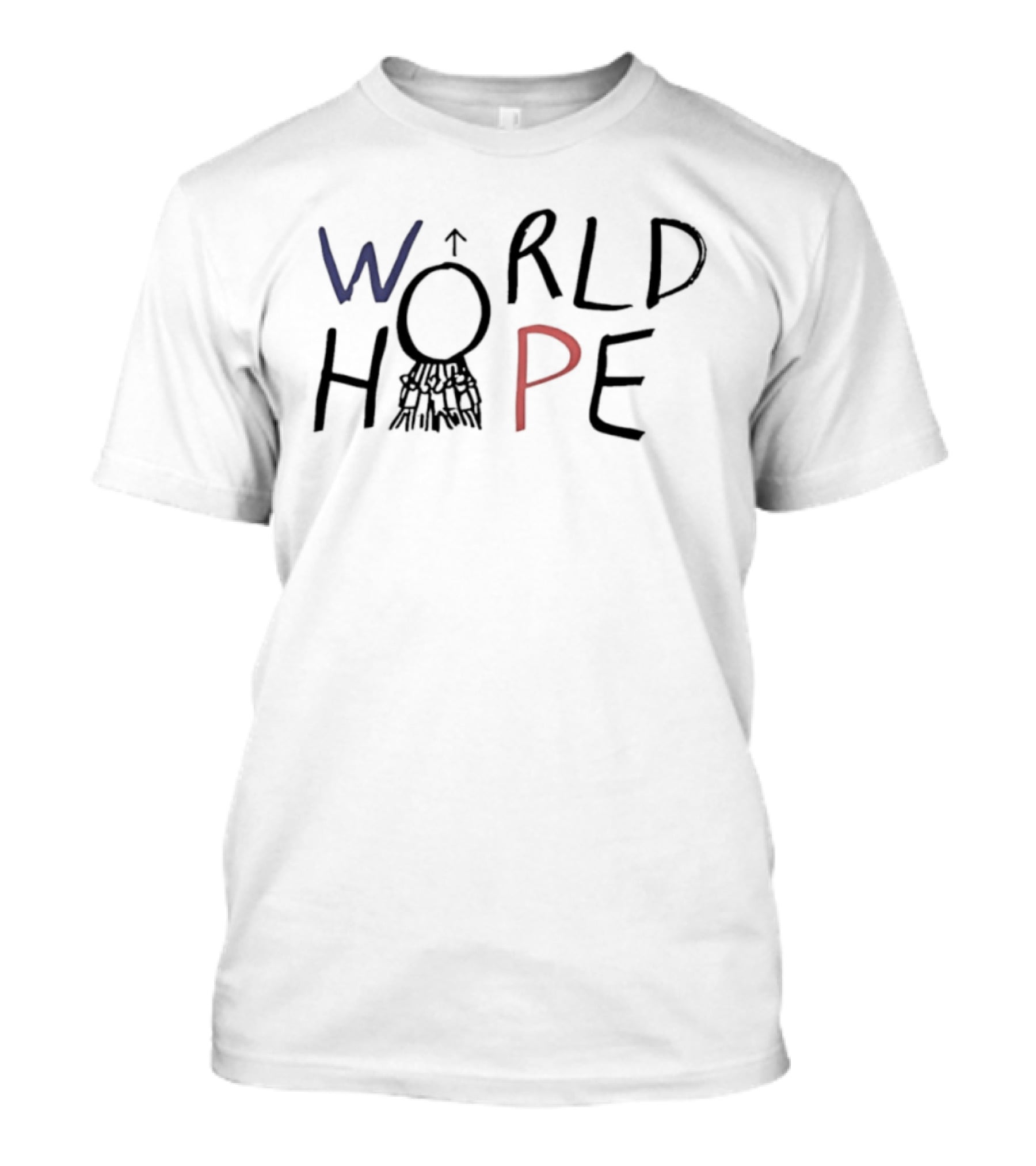 World Hope Inspirational Positive Message With Hand Drawn Arrow And Circle T-Shirt