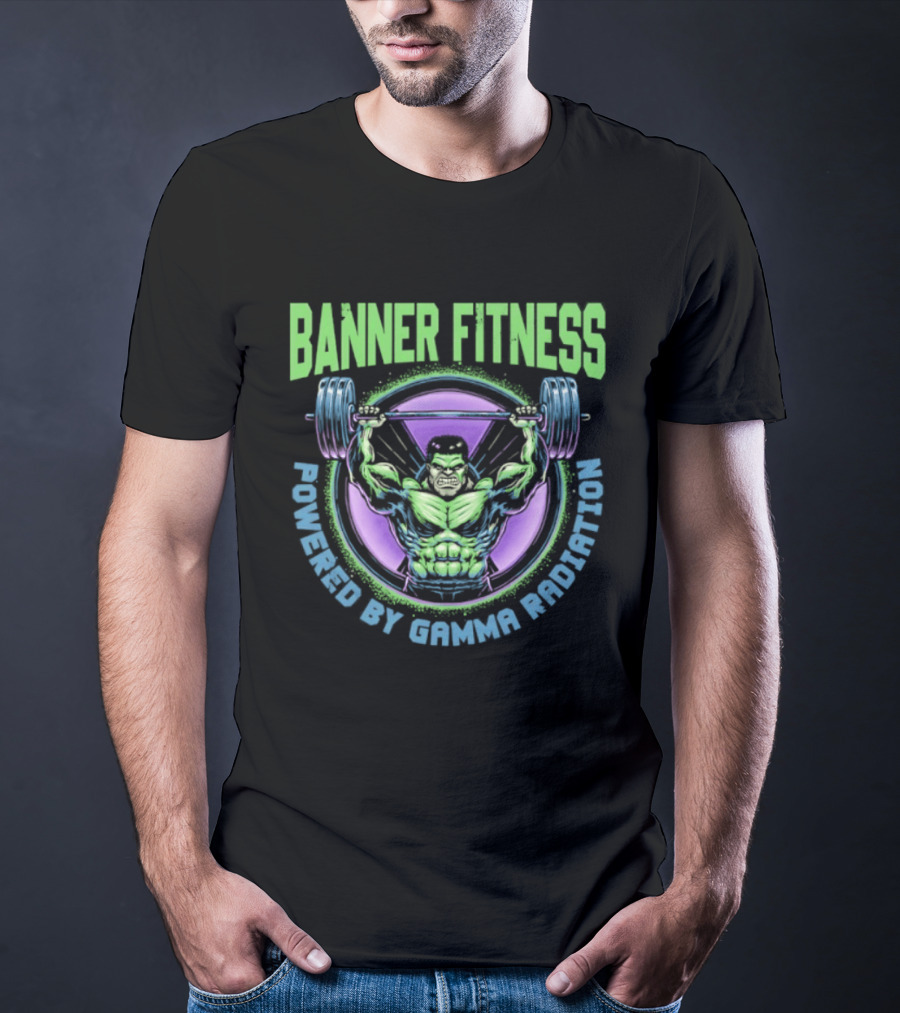Banner Fitness Powered By Gamma Radiation Lifting Strength Hero T-Shirt