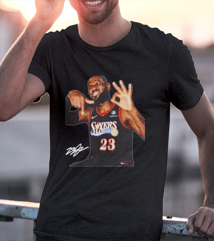 LeBron James Philadelphia Sixers Basketball Jersey Number 23 T-Shirt