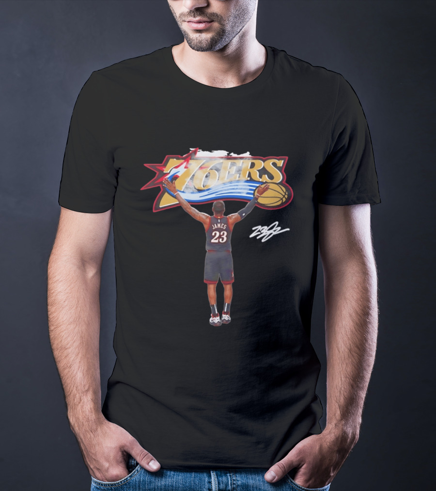 Philadelphia Sixers 76ers LeBron James Crossover Chalk Toss T-Shirt