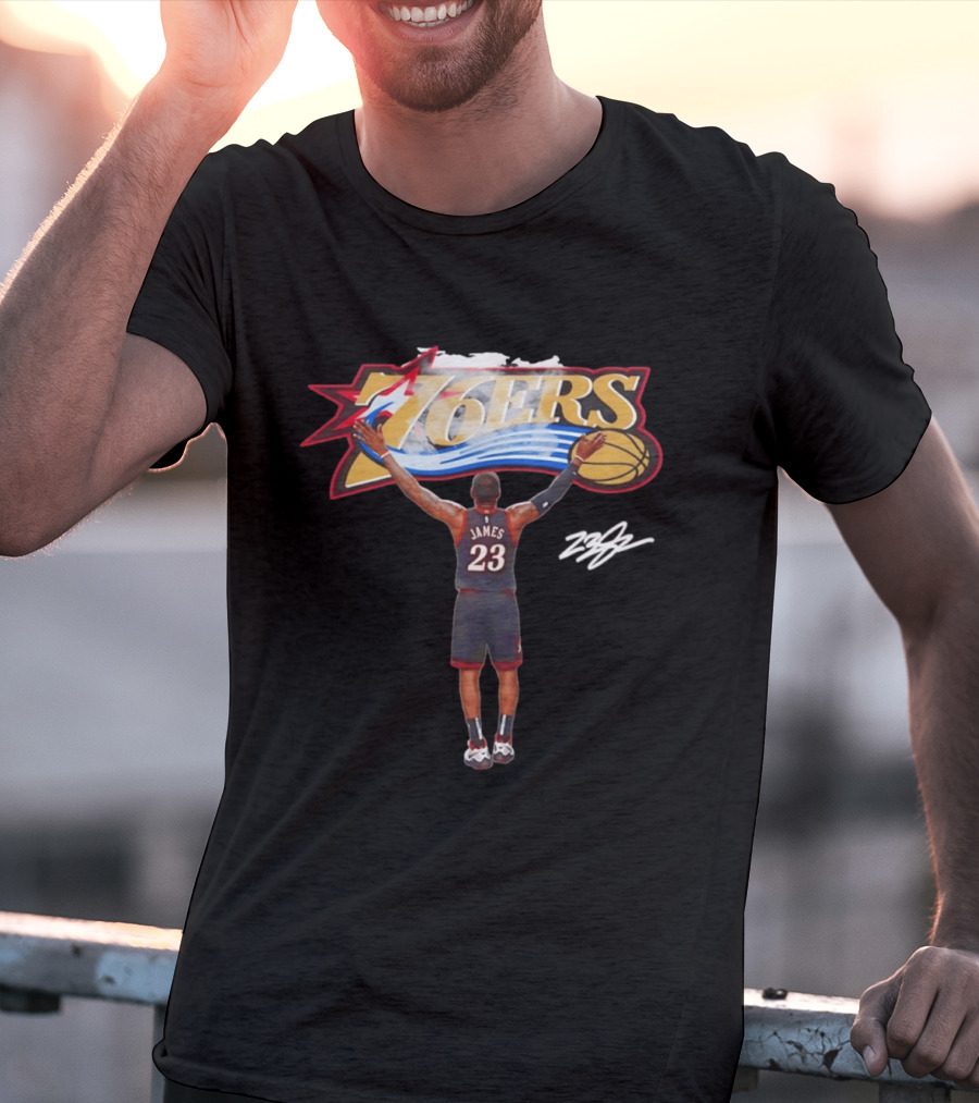 Philadelphia Sixers 76ers LeBron James Crossover Chalk Toss T-Shirt