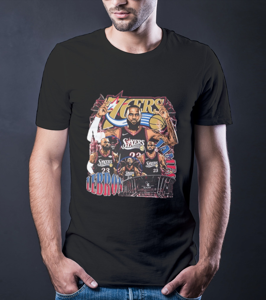Philadelphia 76ers LeBron James 23 NBA Next Chapter 2 Sided T-Shirt