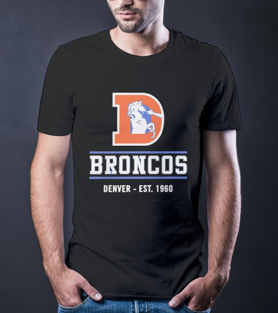 Denver Broncos D Logo Vintage Est 1960 Retro Team Spirit T-Shirt