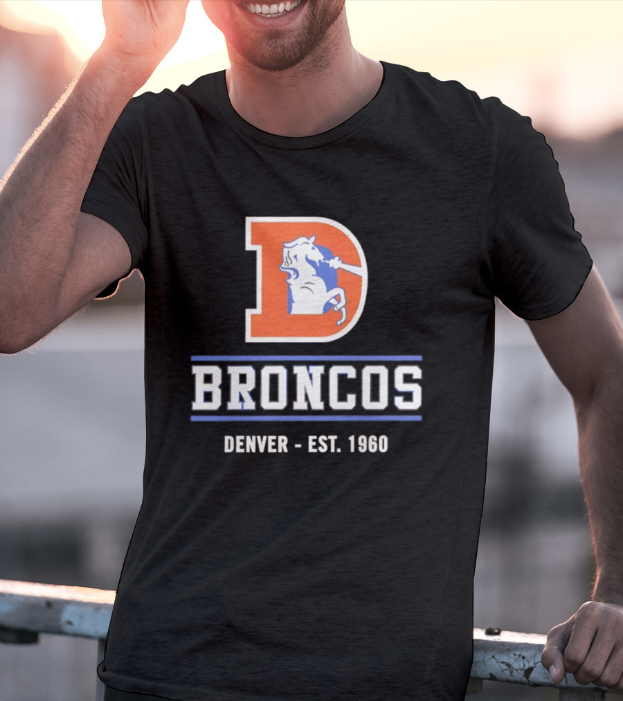 Denver Broncos D Logo Vintage Est 1960 Retro Team Spirit T-Shirt