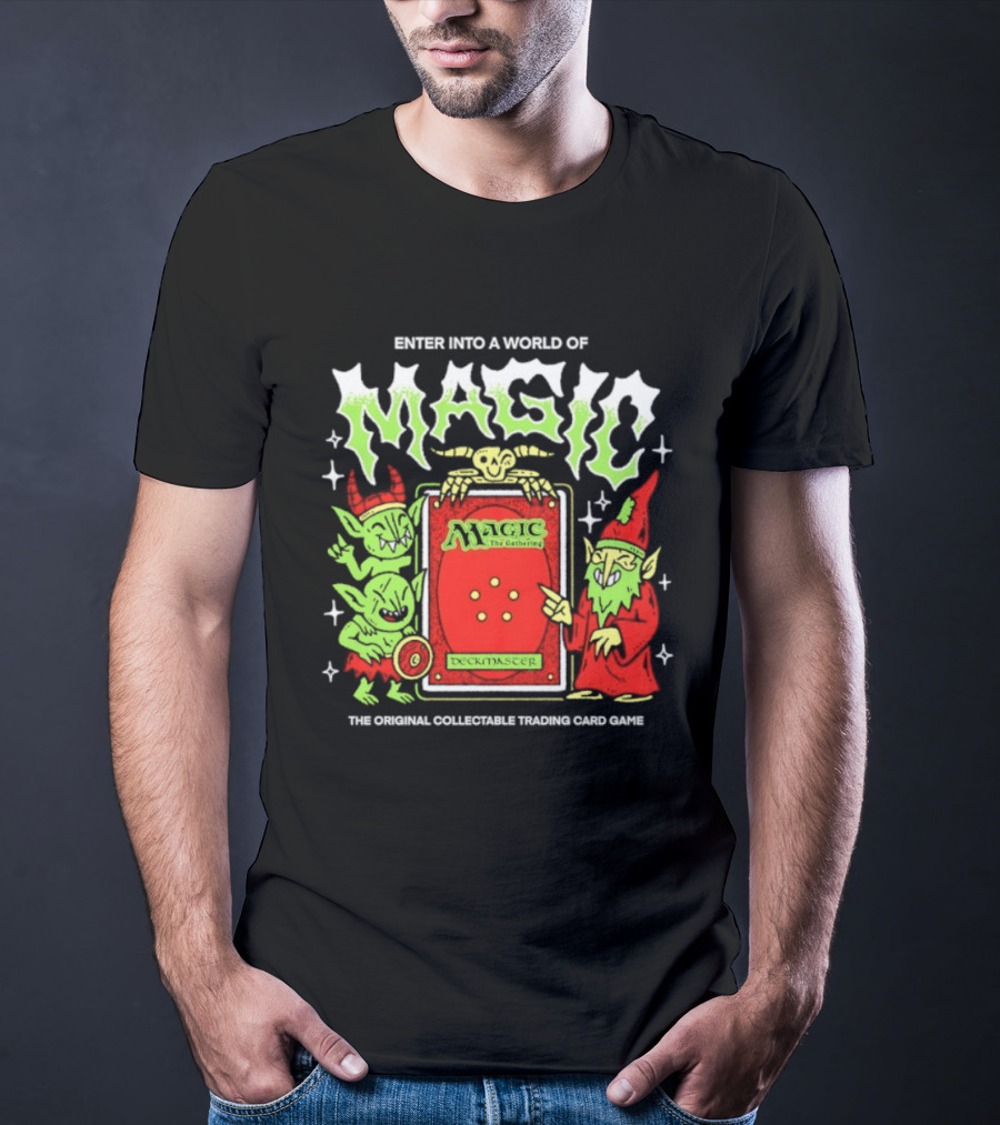 Enter Into A World Of Magic The Gathering Deckmaster Original Collectible Trading Card Game T-Shirt