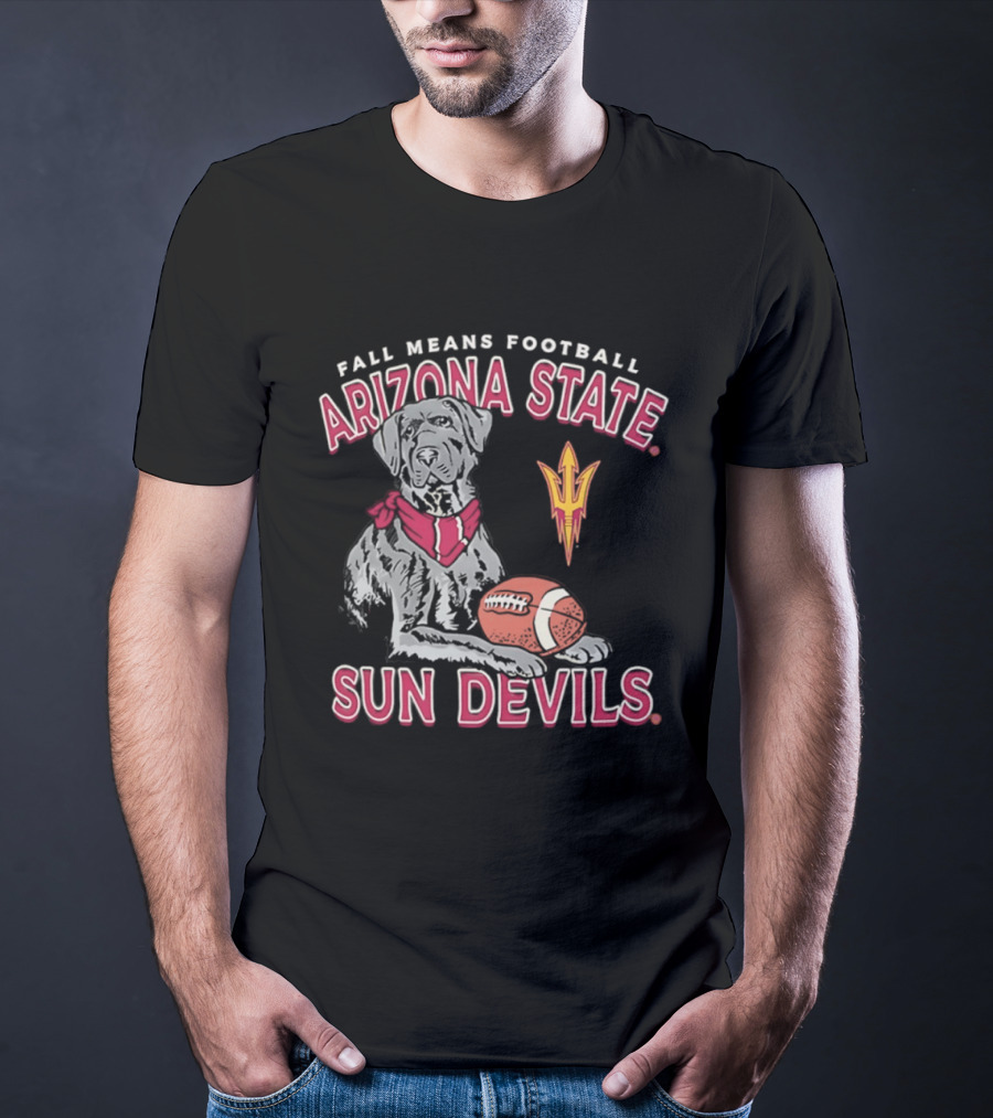 Fall Means Football Arizona State Sun Devils Mascot With Football T-Shirt
