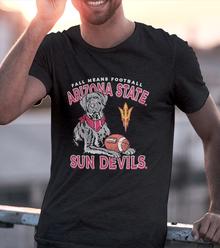 Fall Means Football Arizona State Sun Devils Mascot With Football T-Shirt