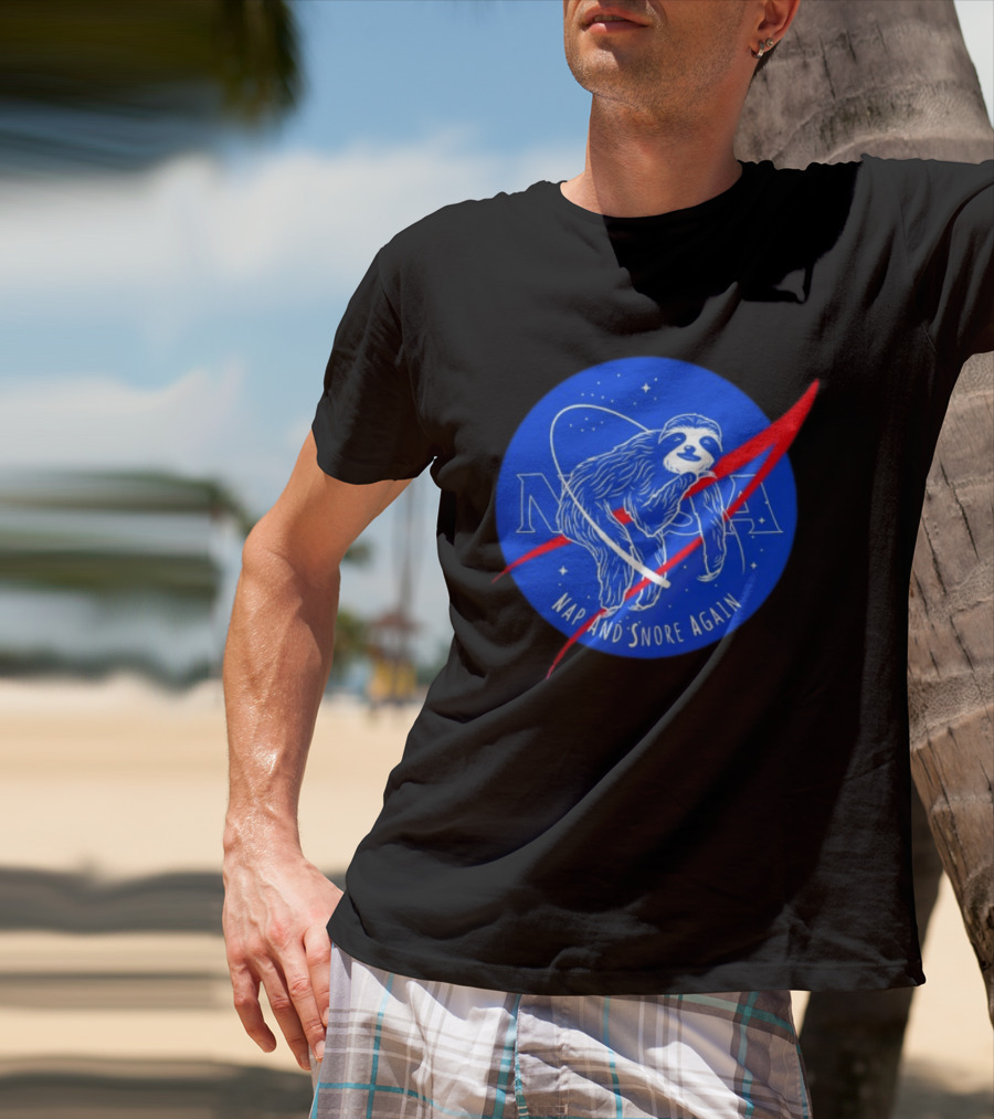NASA Sloth Nap And Snore Again Space T-Shirt