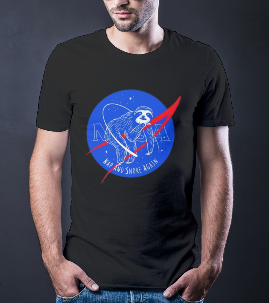 NASA Sloth Nap And Snore Again Space T-Shirt