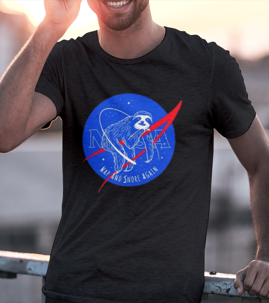 NASA Sloth Nap And Snore Again Space T-Shirt