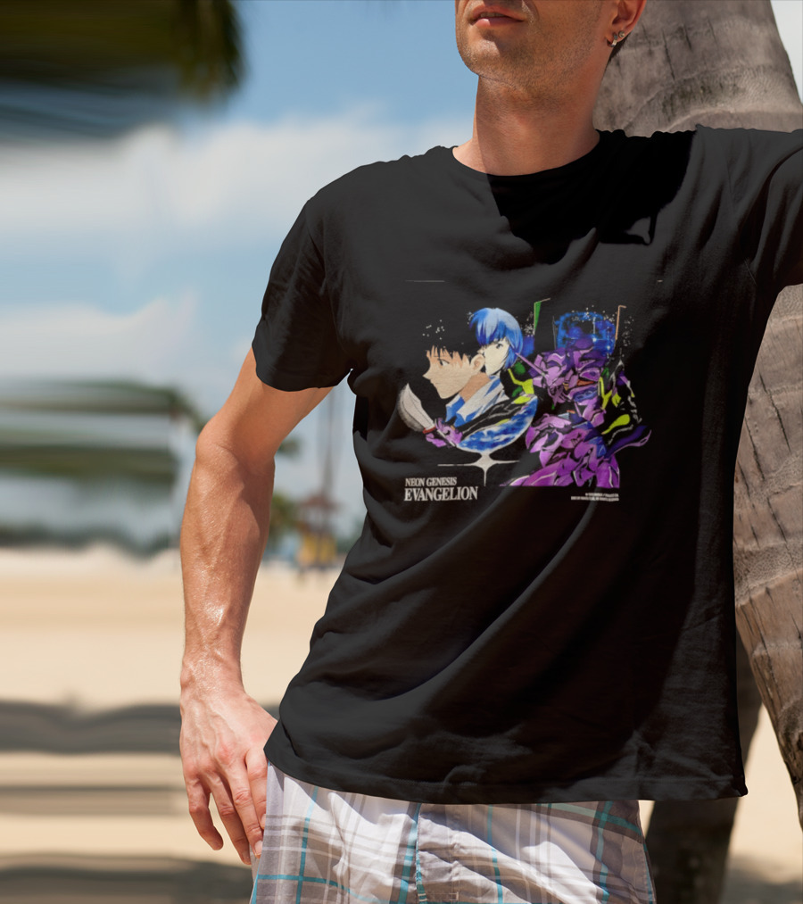 Neon Genesis Evangelion Shinji Ikari Rei Ayanami Eva Unit 01 Anime Iconic Characters T-Shirt