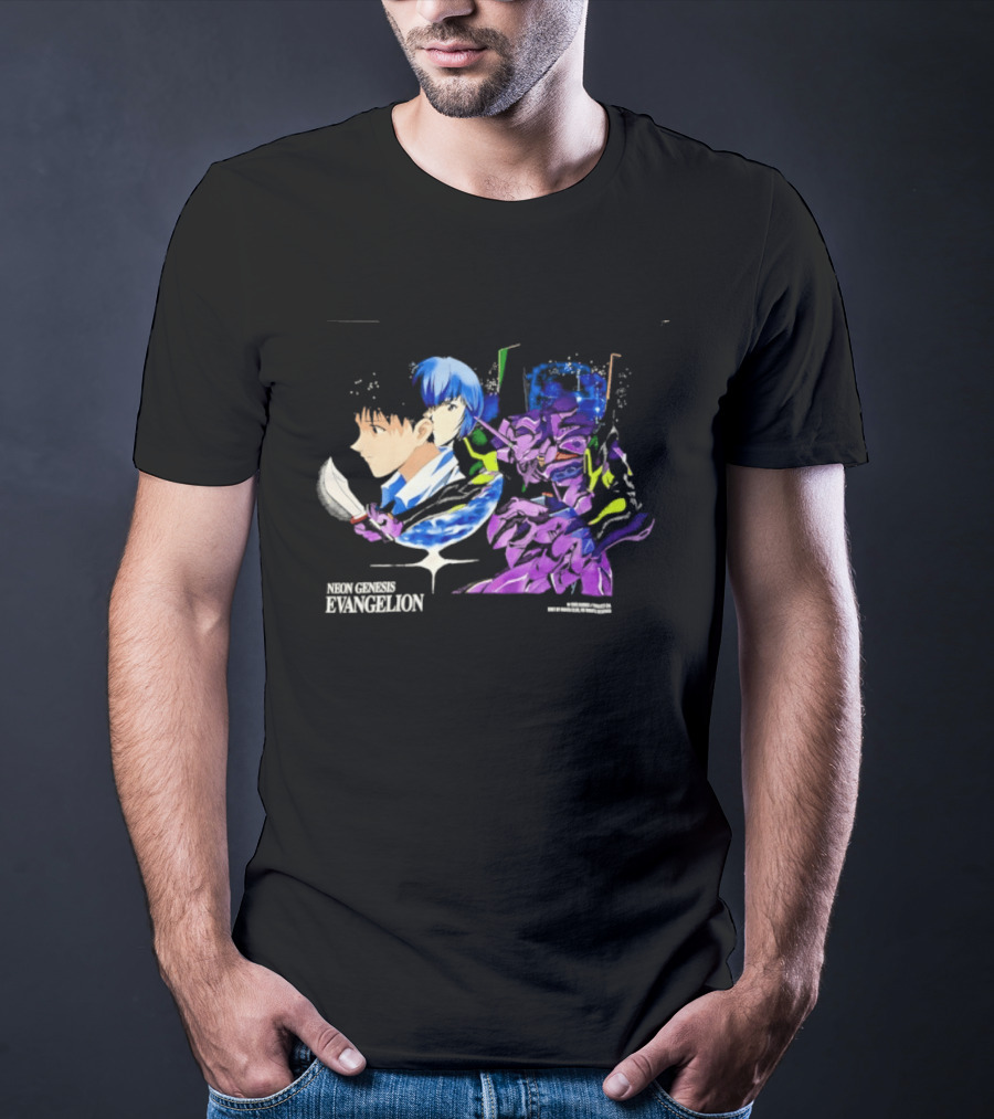 Neon Genesis Evangelion Shinji Ikari Rei Ayanami Eva Unit 01 Anime Iconic Characters T-Shirt