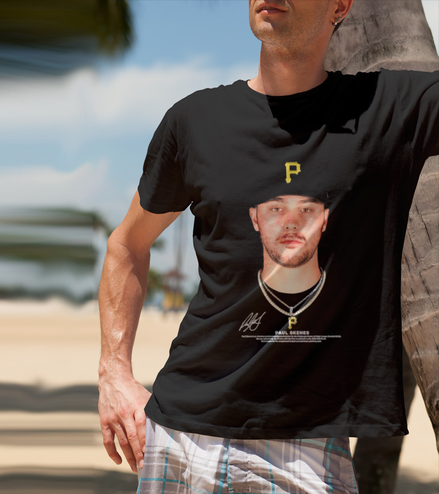 Paul Skenes Pittsburgh Pirates MLB Player Portrait And Signature T-Shirt