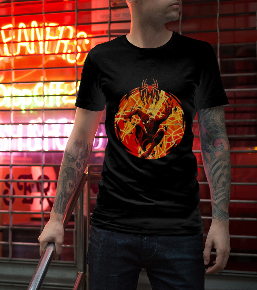Spider Man Marvel Manhattan Map New York City Comics T-Shirt