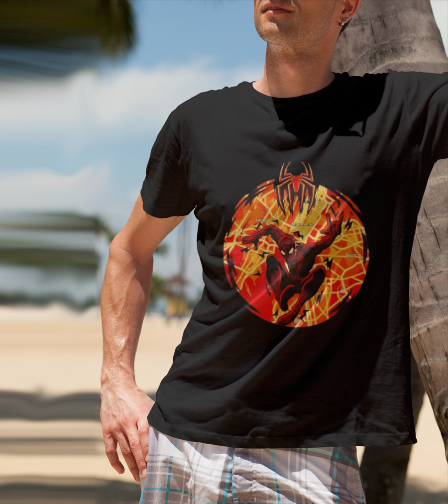 Spider Man Marvel Manhattan Map New York City Comics T-Shirt