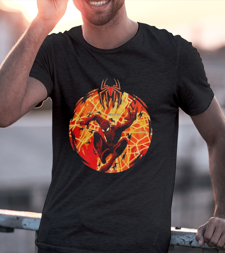 Spider Man Marvel Manhattan Map New York City Comics T-Shirt