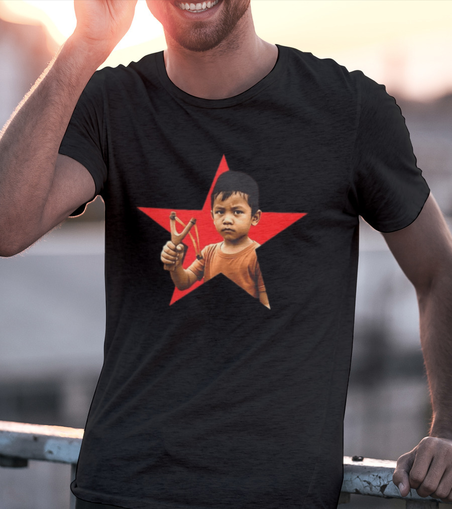 Kid Silop Goblog Anjing Loba Waduk Red Star Sling Shot 2 Sided T-Shirt