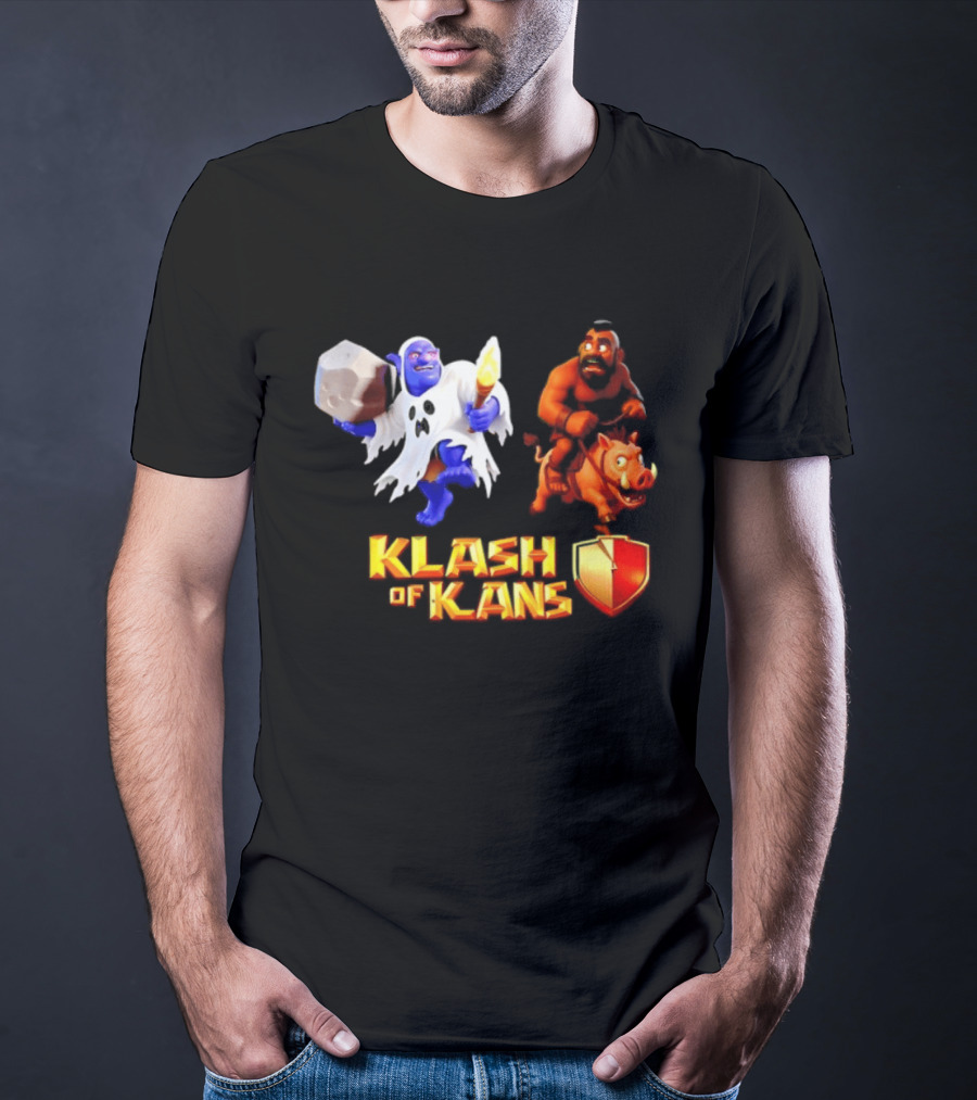 Klash Of Kans Clash Of Clans Mobile Game Barbarian Giant Characters T-Shirt