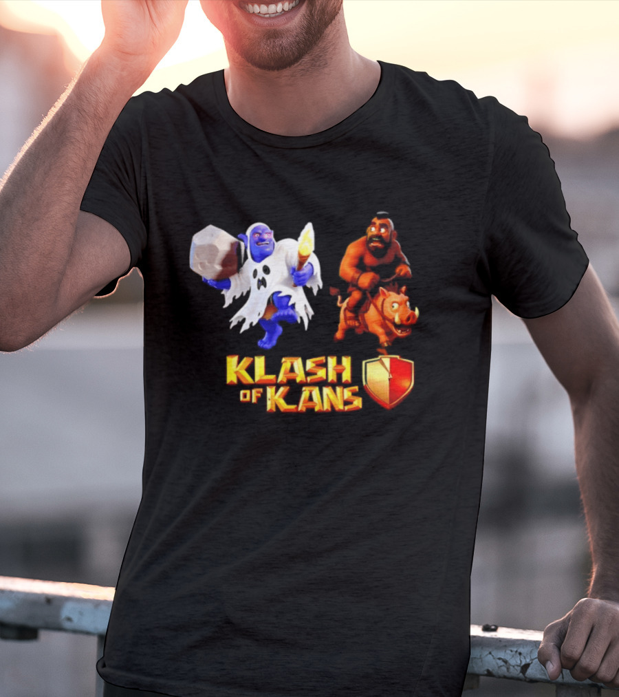 Klash Of Kans Clash Of Clans Mobile Game Barbarian Giant Characters T-Shirt