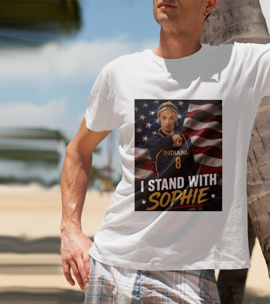 I Stand With Sophie Cunningham Indiana 8 American Flag T-Shirt