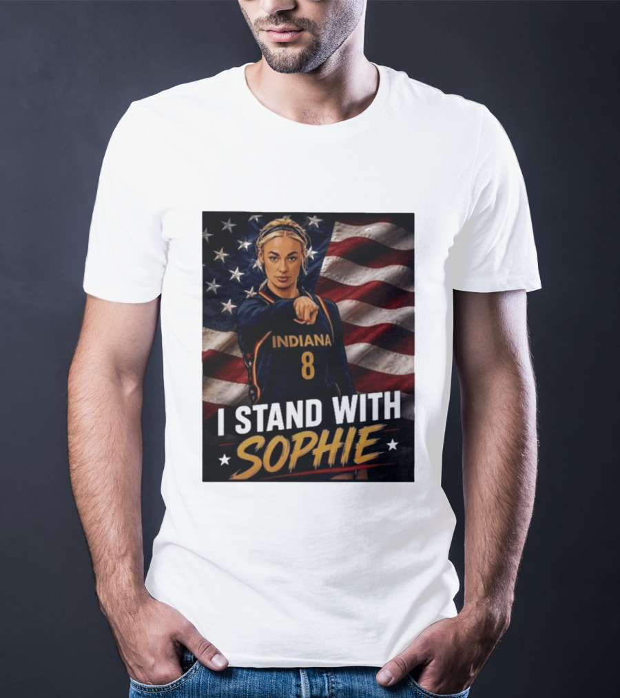 I Stand With Sophie Cunningham Indiana 8 American Flag T-Shirt