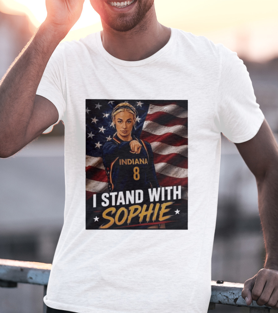 I Stand With Sophie Cunningham Indiana 8 American Flag T-Shirt