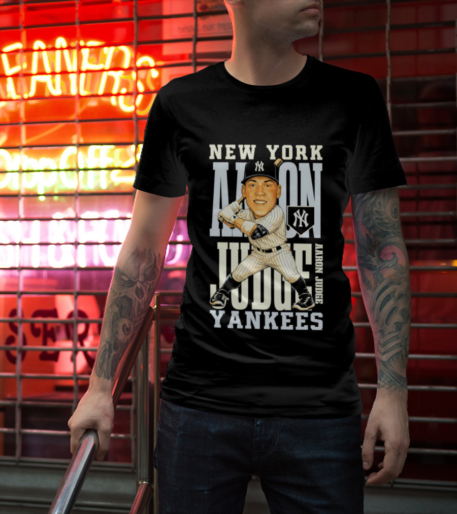 New York Yankees Aaron Judge Baseball Caricature Yankees T-Shirt