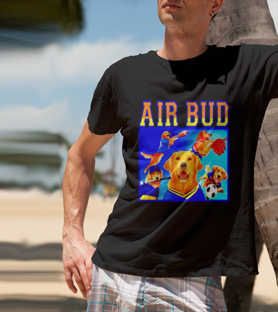 Air Bud Golden Retriever Basketball Football Soccer Sports Collage T-Shirt