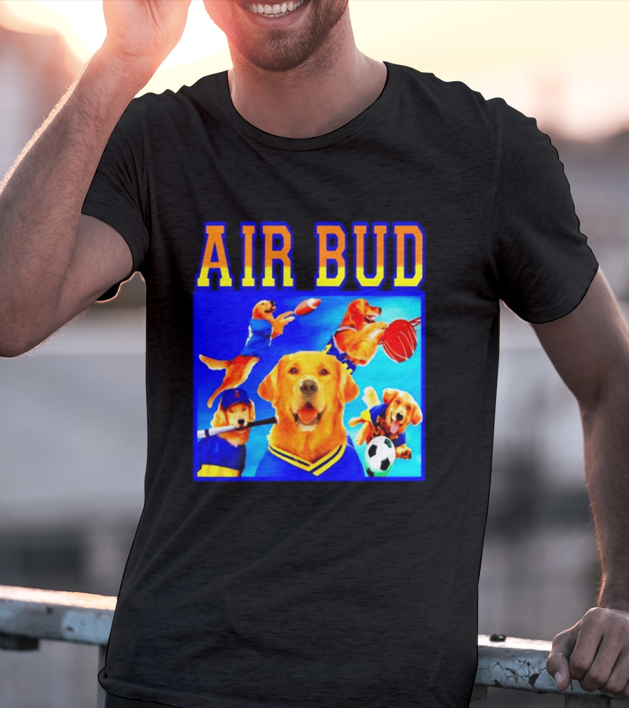 Air Bud Golden Retriever Basketball Football Soccer Sports Collage T-Shirt
