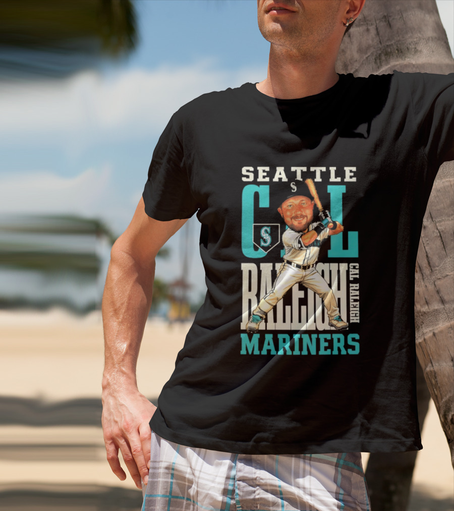 Seattle Mariners Cal Raleigh Baseball Caricature Mariners T-Shirt