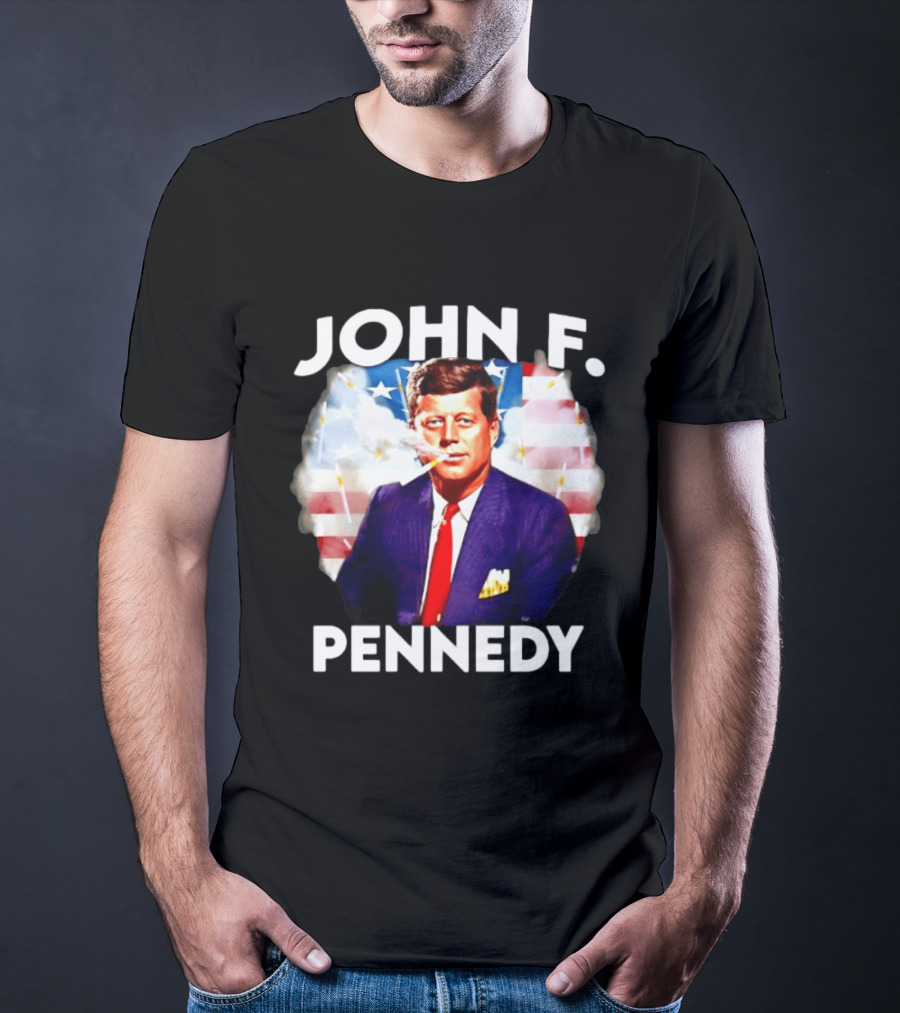 John F Pennedy JFK President Smoking Vape Flag T-Shirt