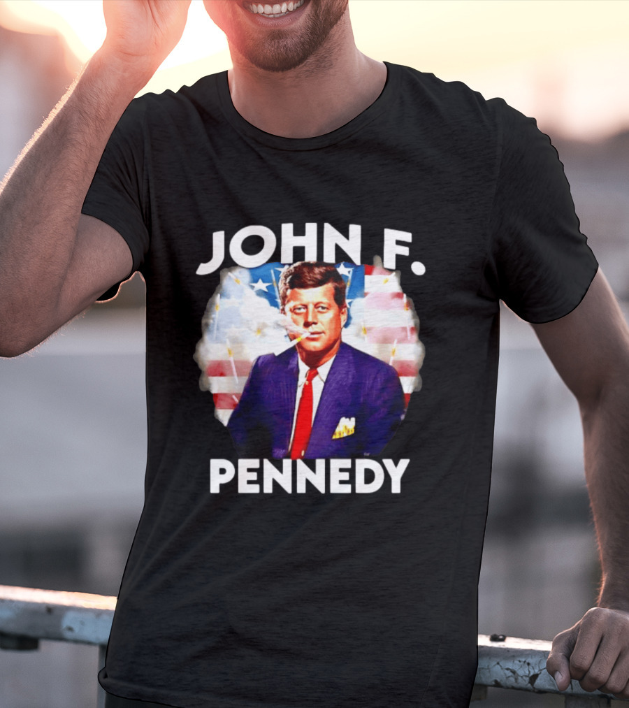 John F Pennedy JFK President Smoking Vape Flag T-Shirt