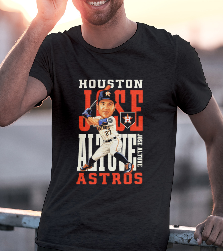 Houston Astros Jose Altuve Baseball Caricature T-Shirt