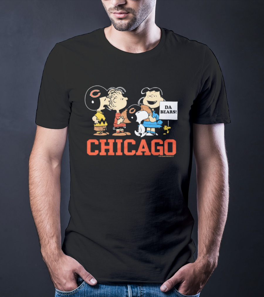Chicago Bears Peanuts Characters Collaboration Da Bears T-Shirt