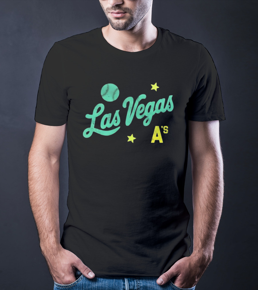 Las Vegas A's Baseball Script Stars T-Shirt