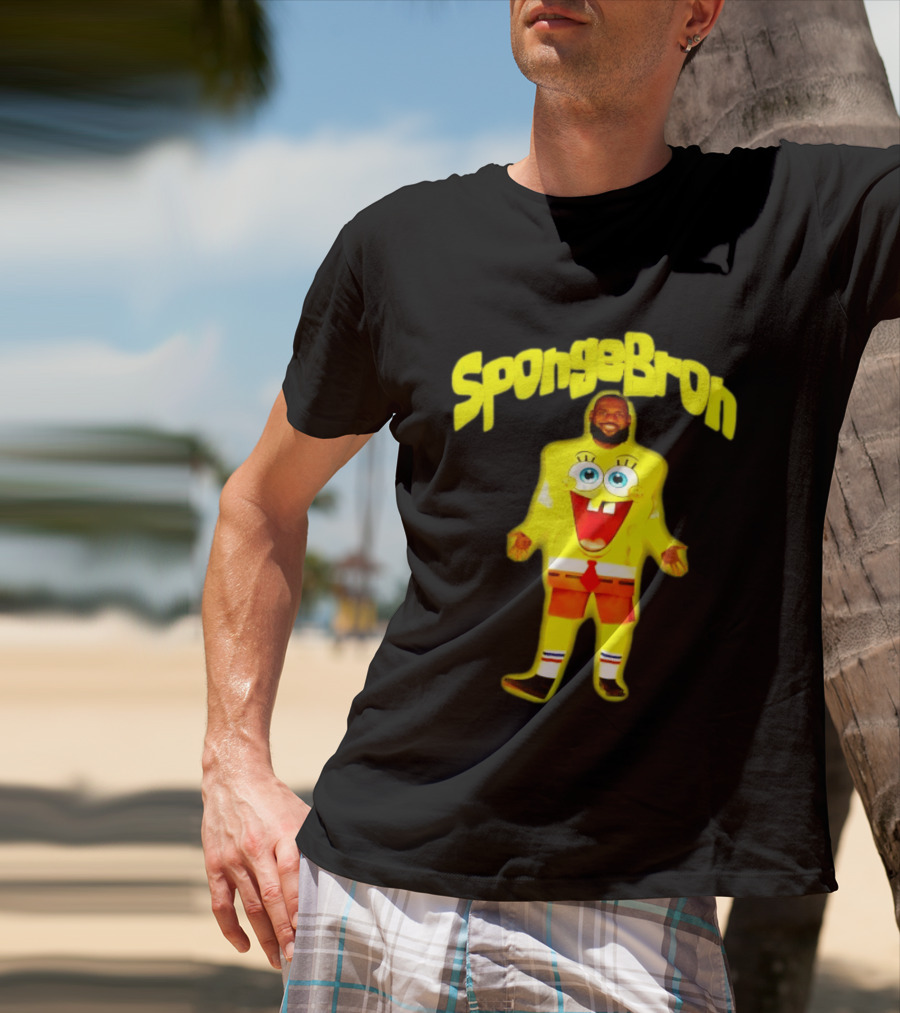 SpongeBron LeBron James Los Angeles Lakers T-Shirt