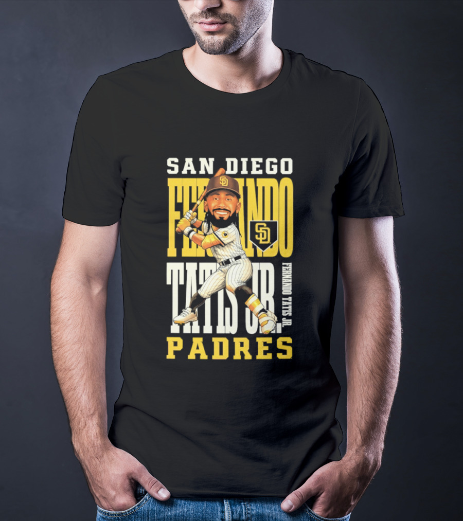 San Diego Padres Fernando Tatis Jr. Baseball Caricature SD Padres T-Shirt
