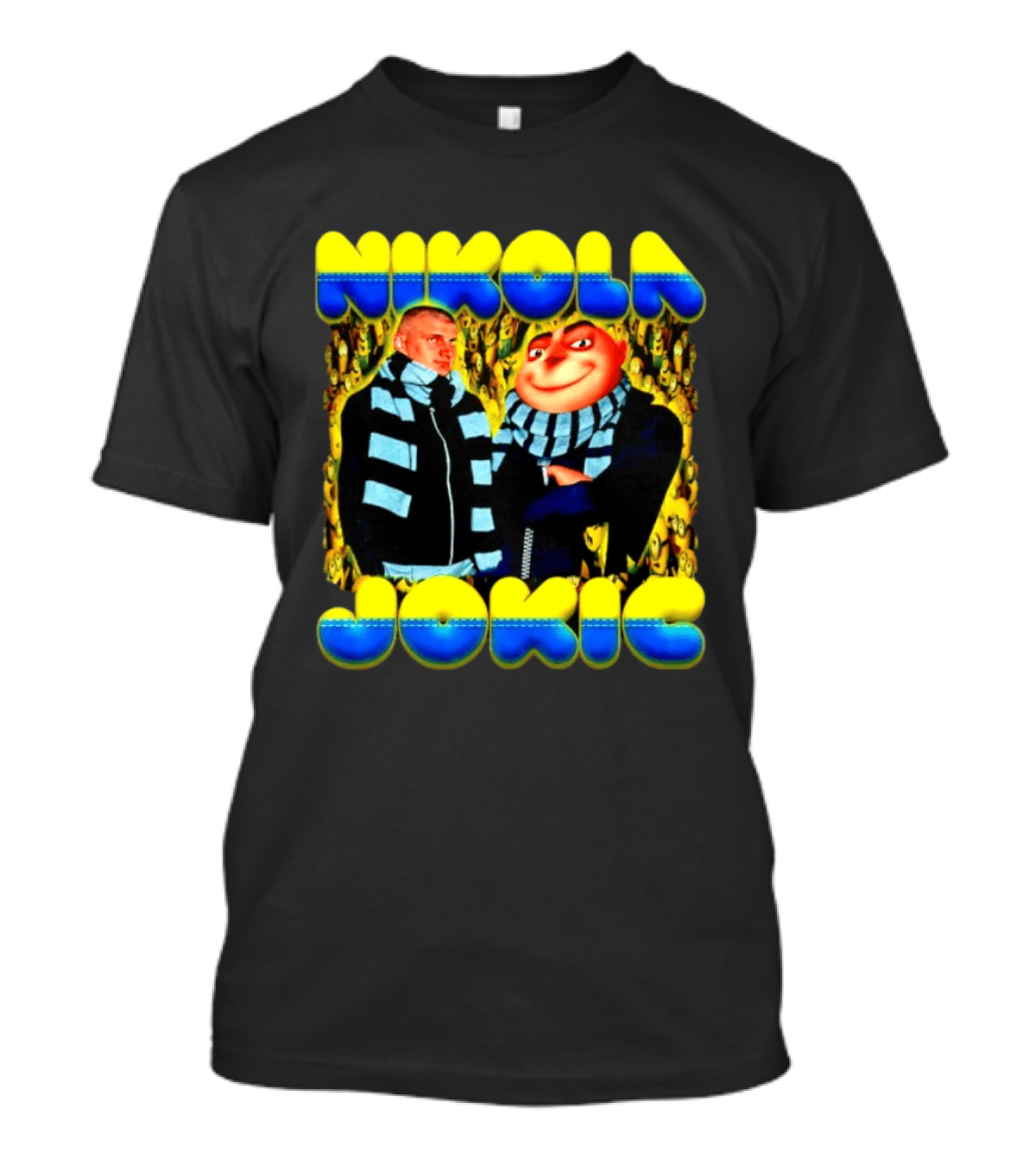 Nikola Jokic Denver Nuggets Gru Minions Scarf T-Shirt